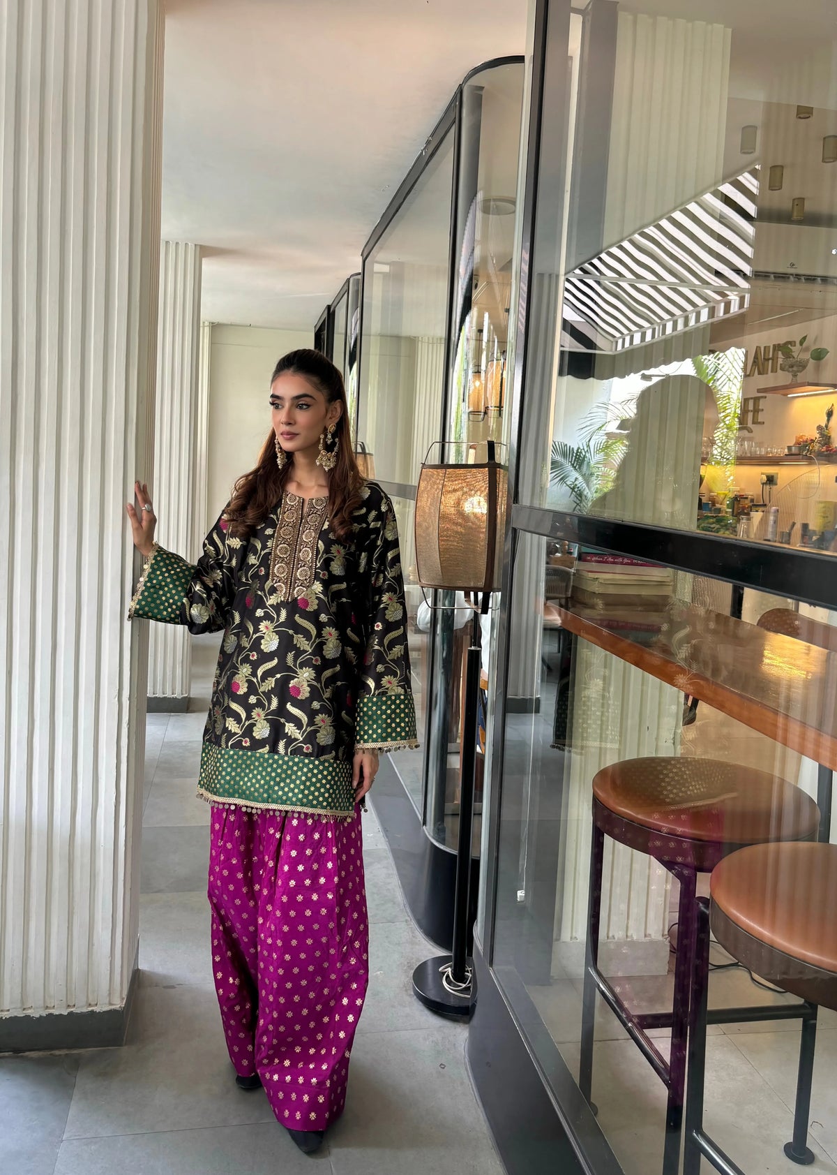 Tara Farshi Set by Pyoor with a comfortable oversized festive silhouette