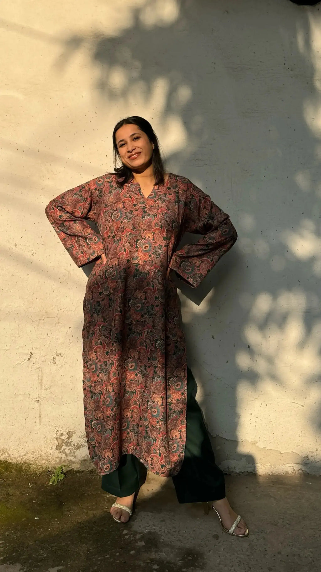 Dhaaga Dark Green Set in Winter Spun