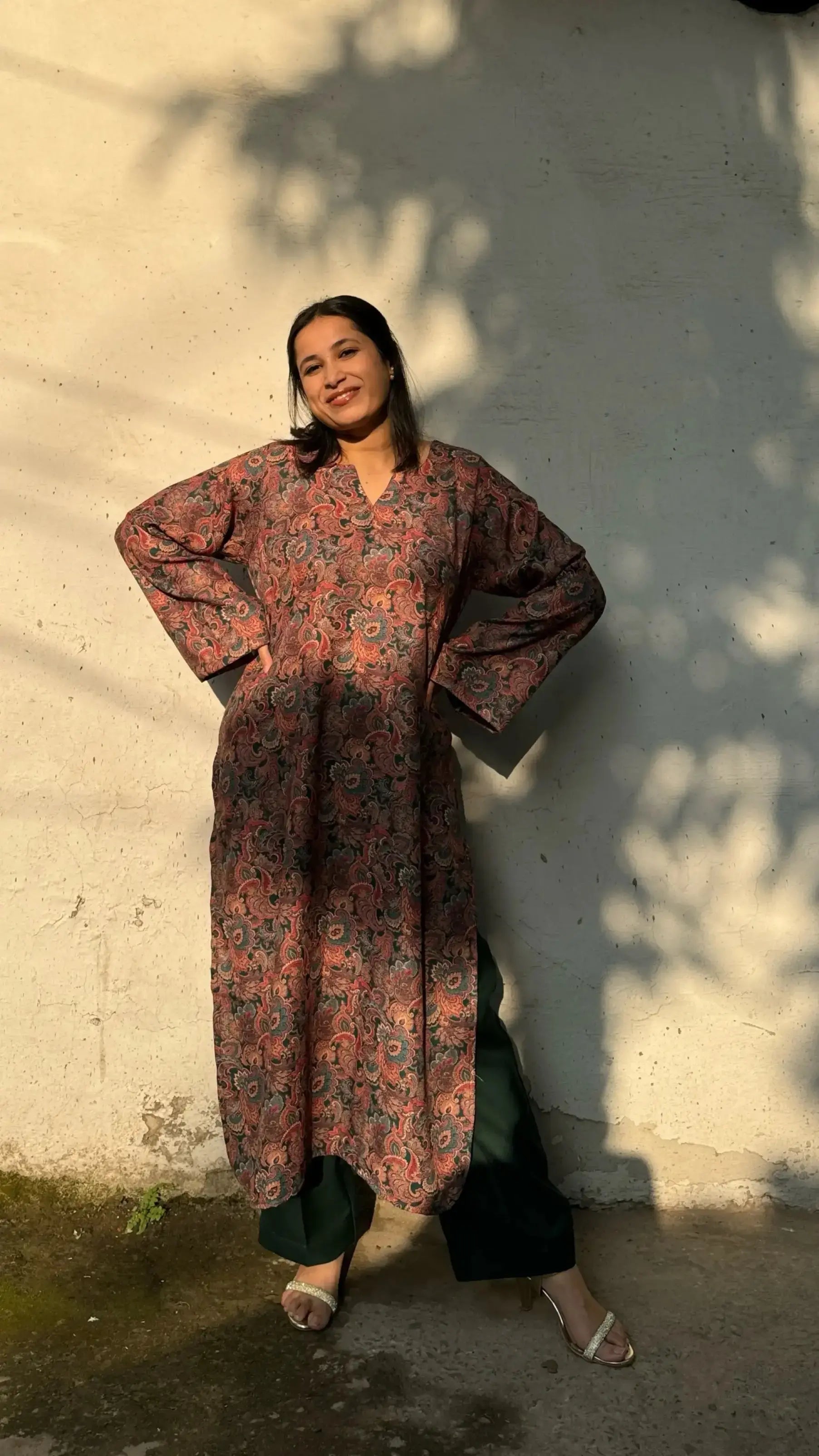 Dhaaga Dark Green Set in Winter Spun