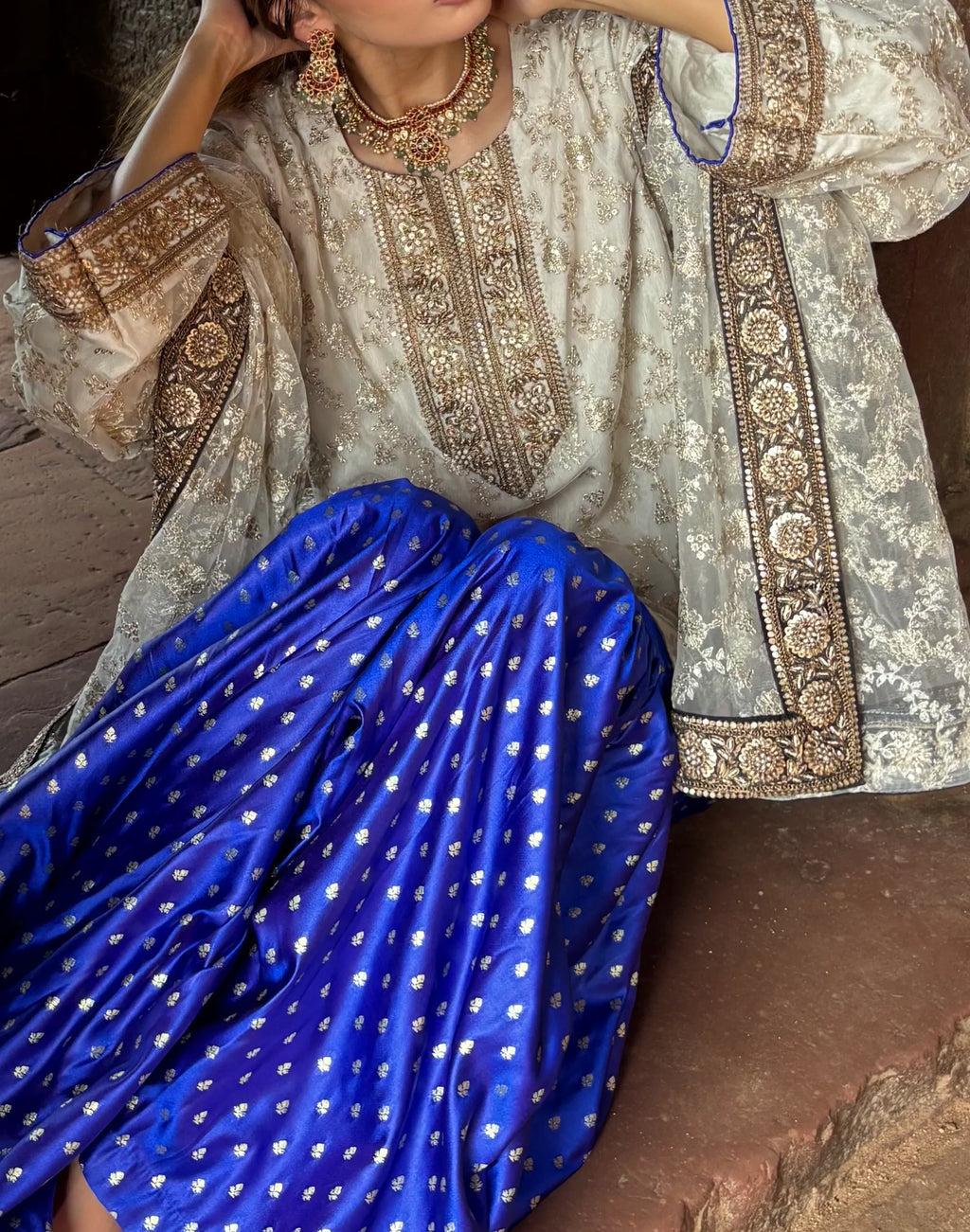 Umrao Sharara Set, a Pakistani loose fit kurta paired with sharara, Pyoor