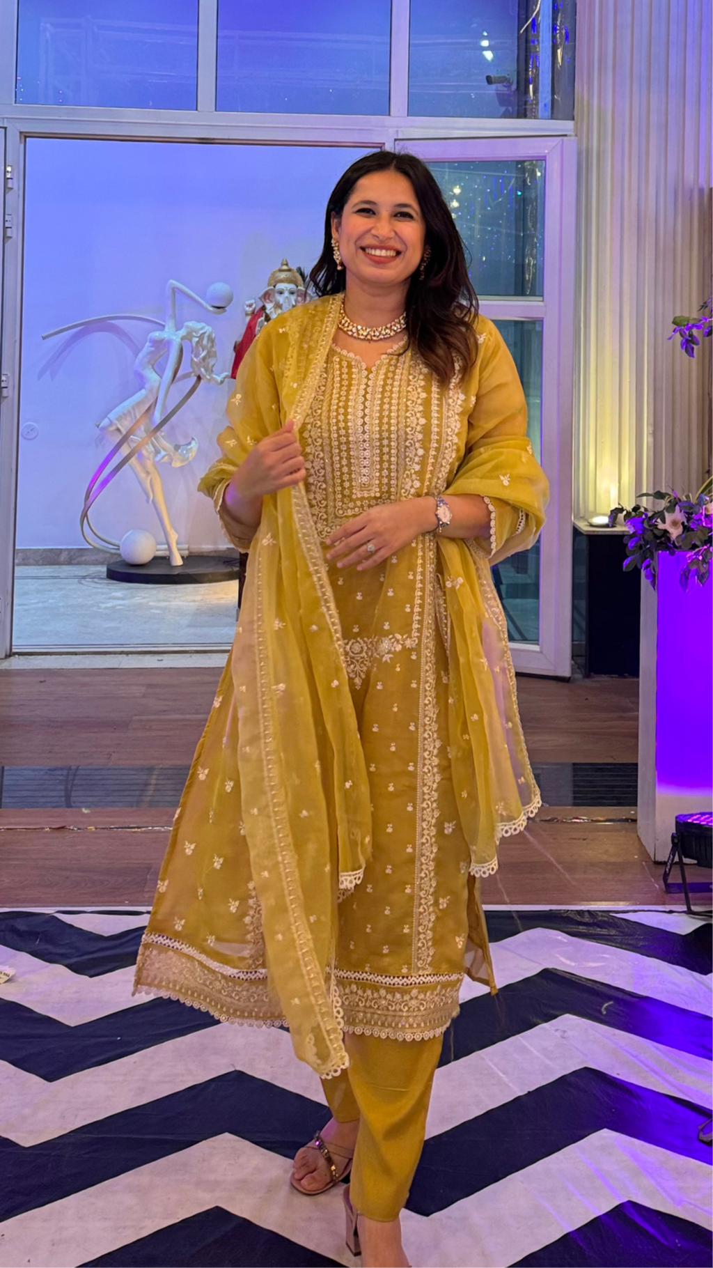 Firdaus Suit Set of 3 - YELLOW