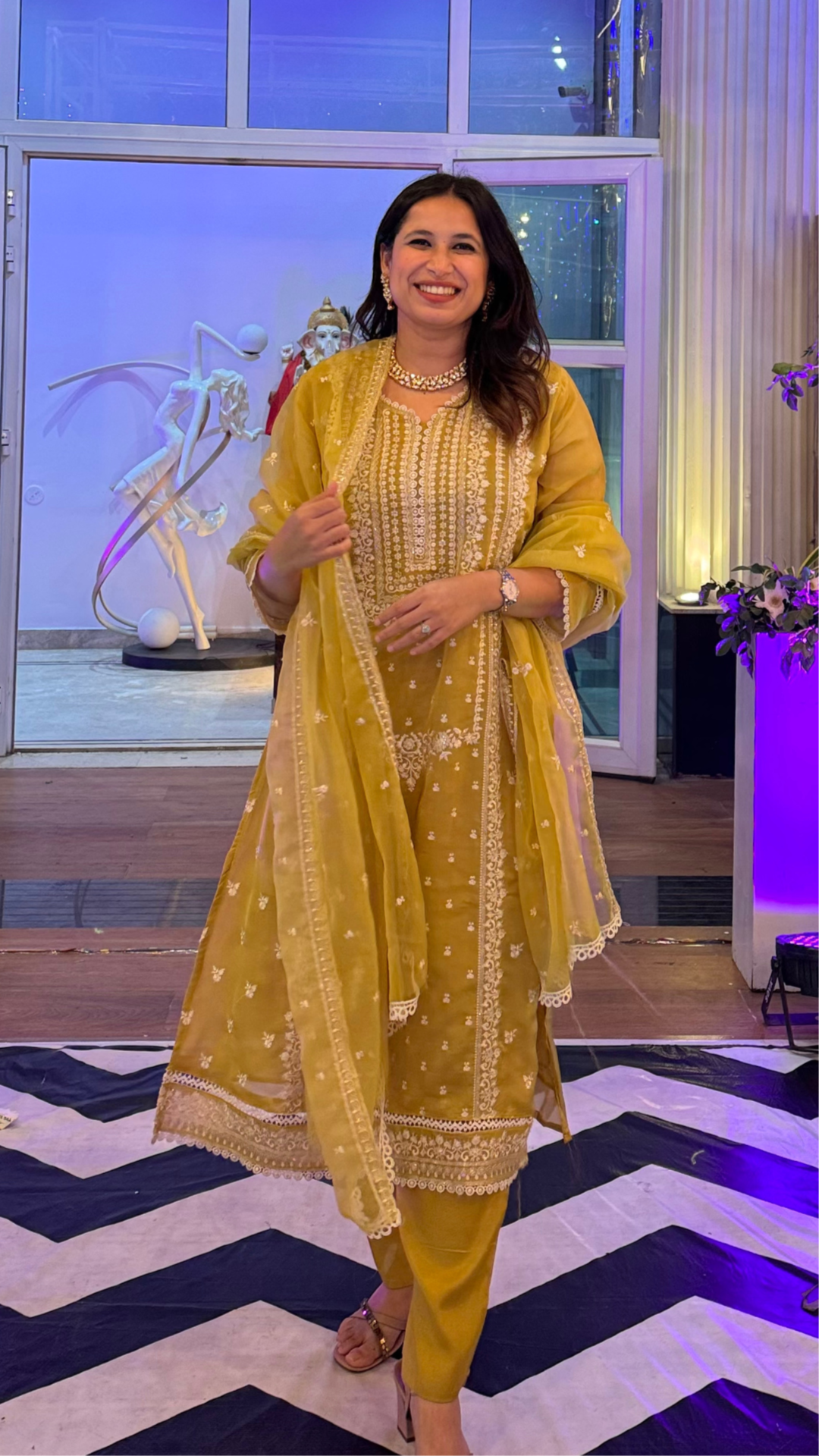 Firdaus Suit Set of 3 - YELLOW