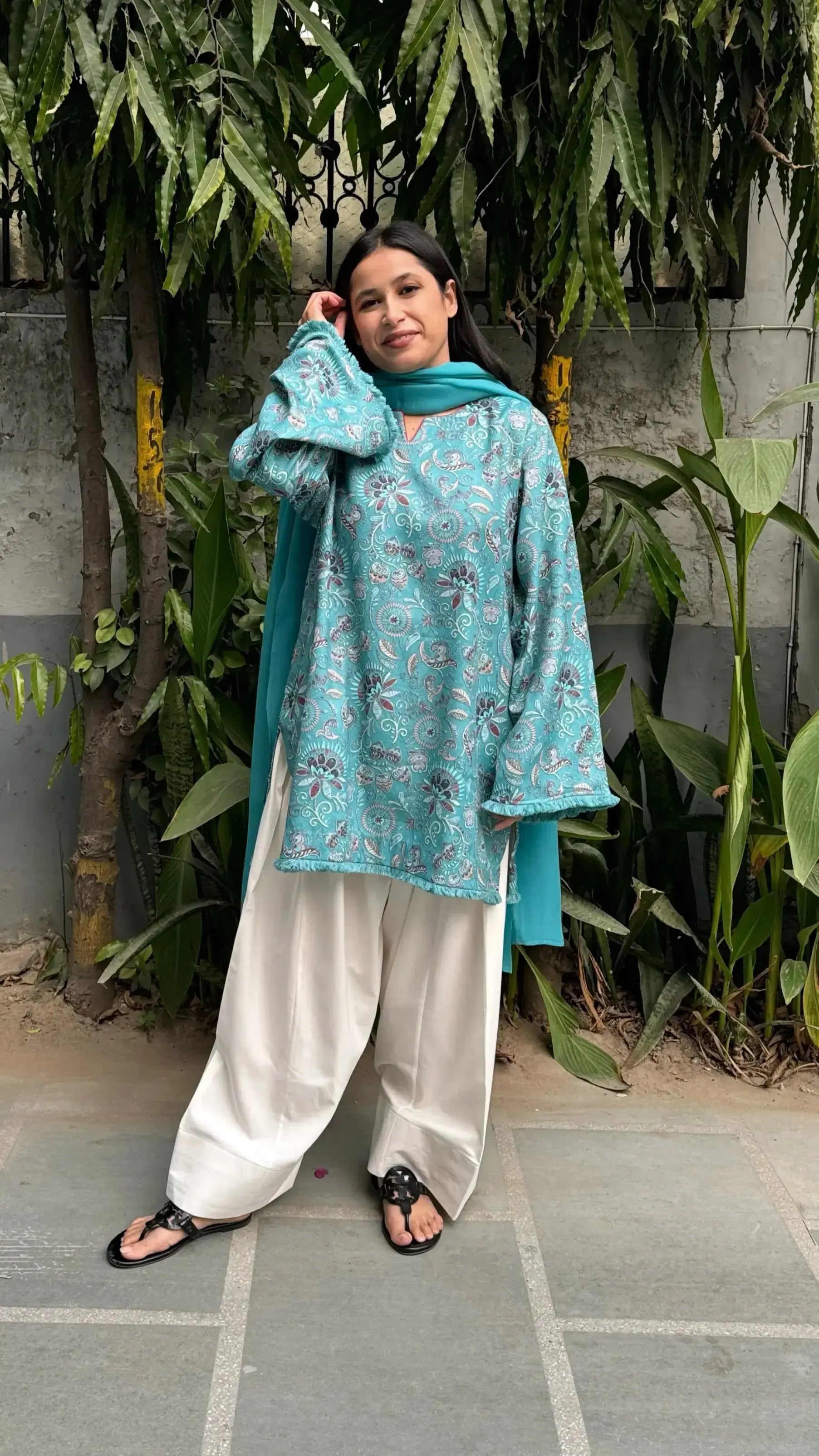 Dhaaga oversized Kurta set in Winter Spun