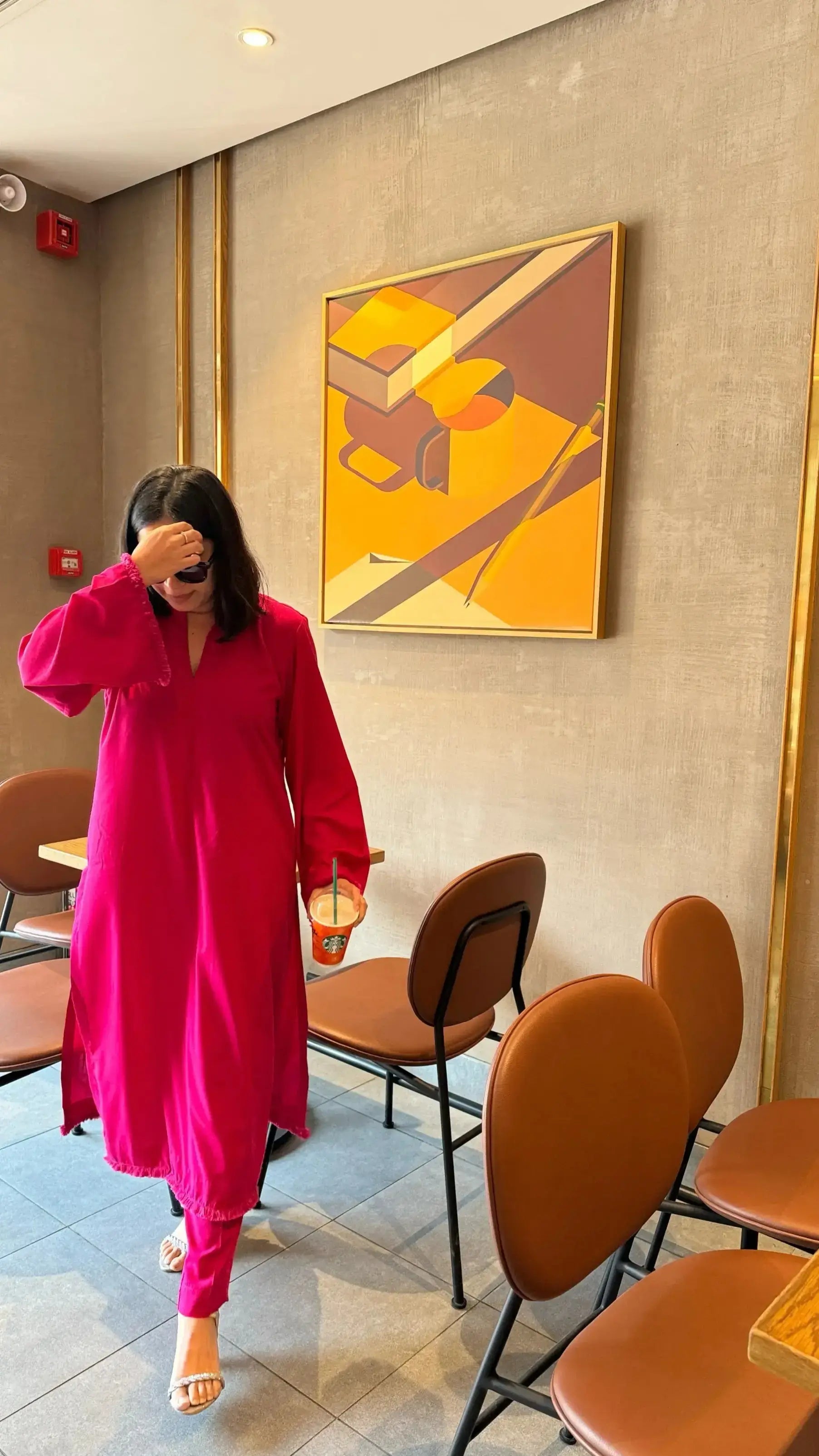 SOLIDS Kurta Co-ord Set in Magenta Pink