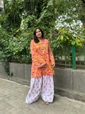 Zinnia Floral Farshi set by Pyoor in soft cotton with floral print and embroidered farshi salwar