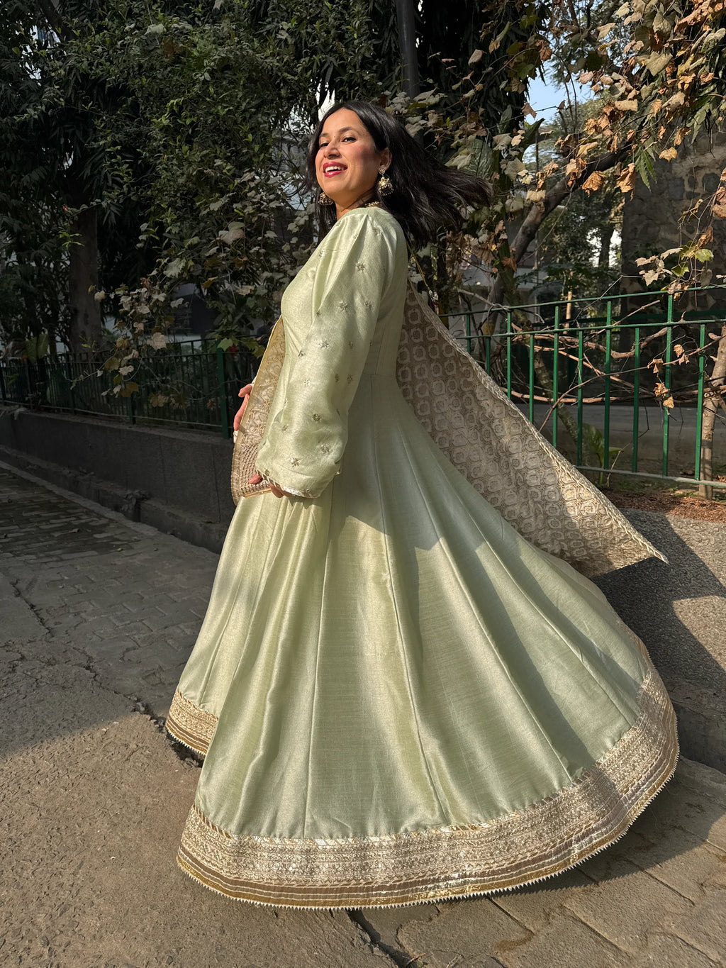 Zoya Anarkali Pishwas by Pyoor in silk with floor length pishwas design