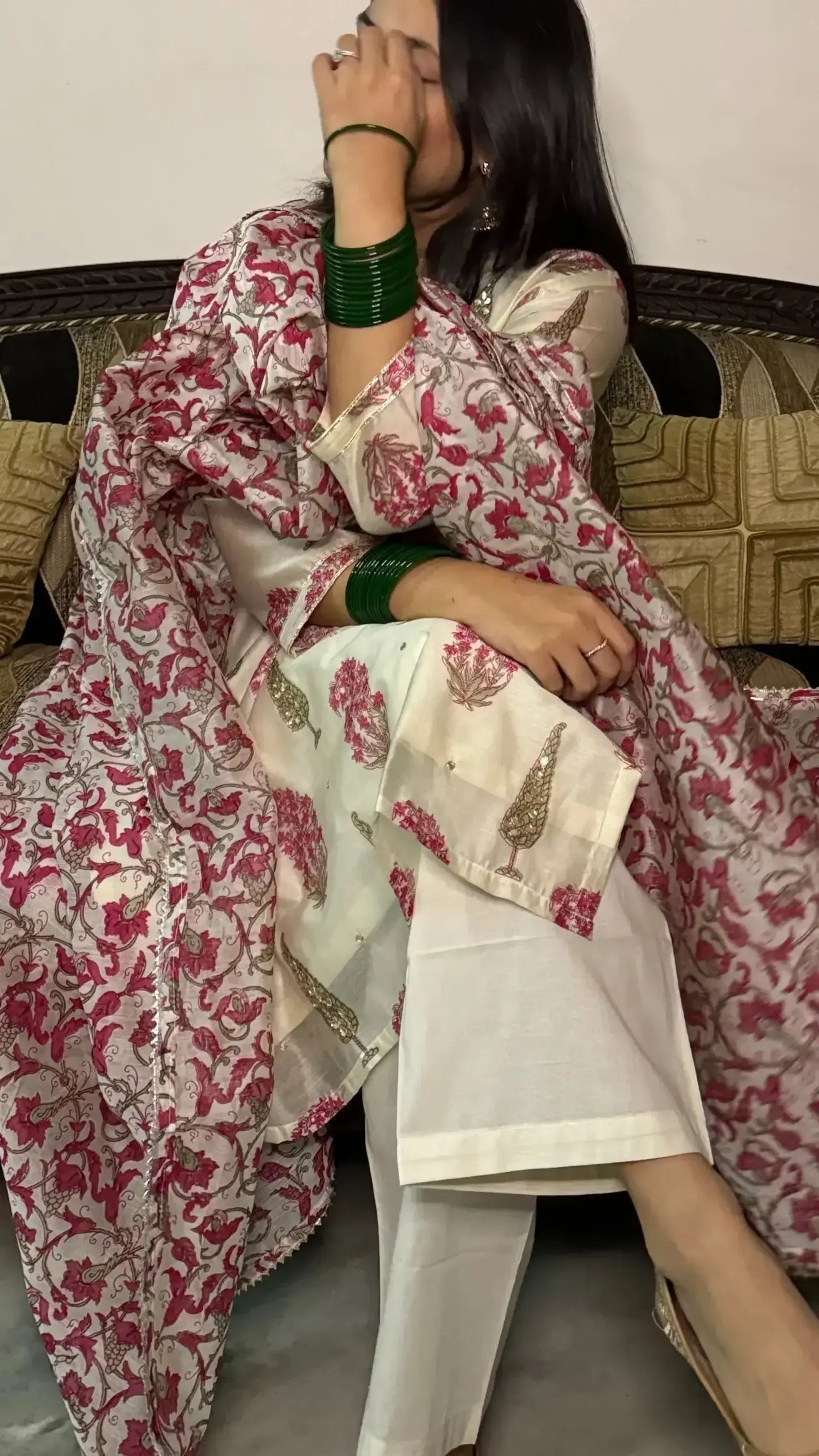 Raani Set in Chanderi with dupatta