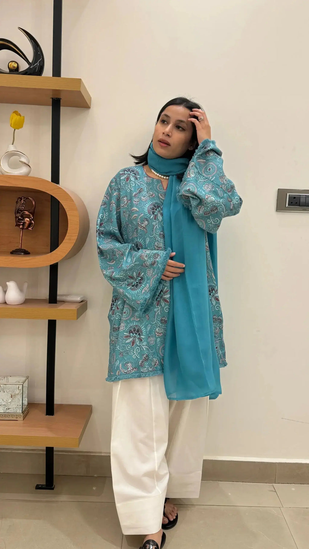 Dhaaga oversized Kurta set in Winter Spun
