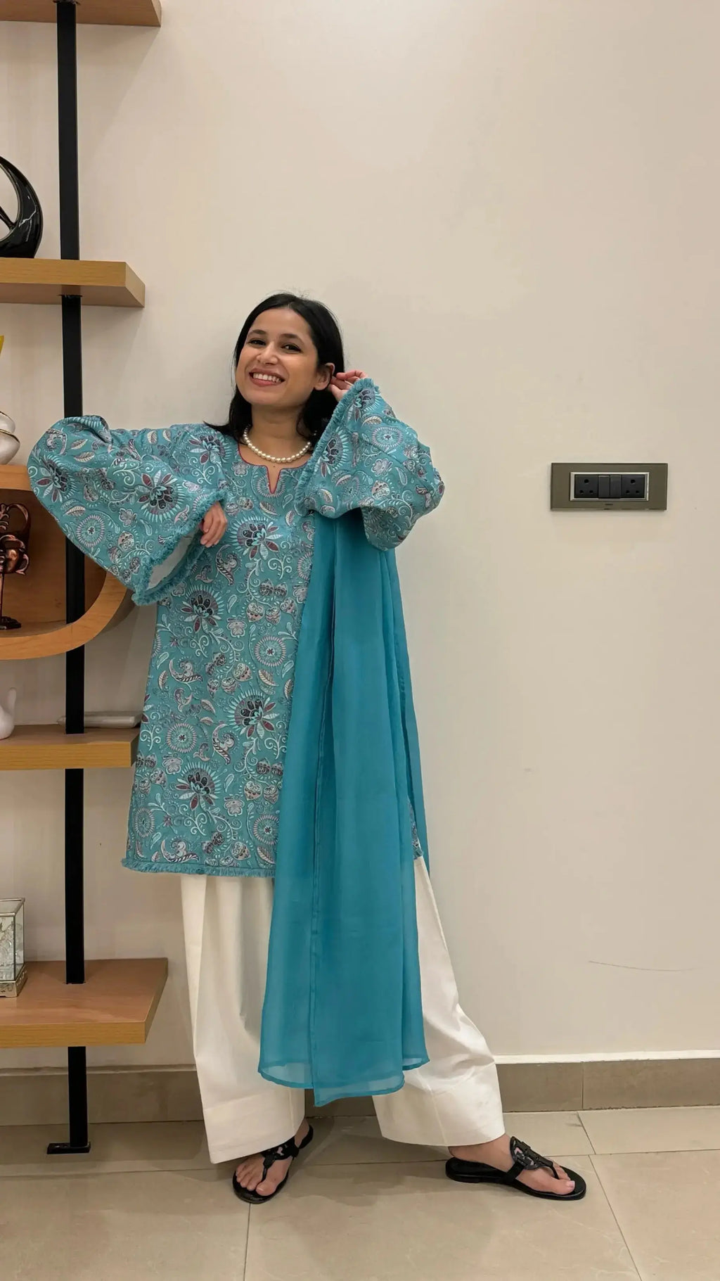 Dhaaga oversized Kurta set in Winter Spun