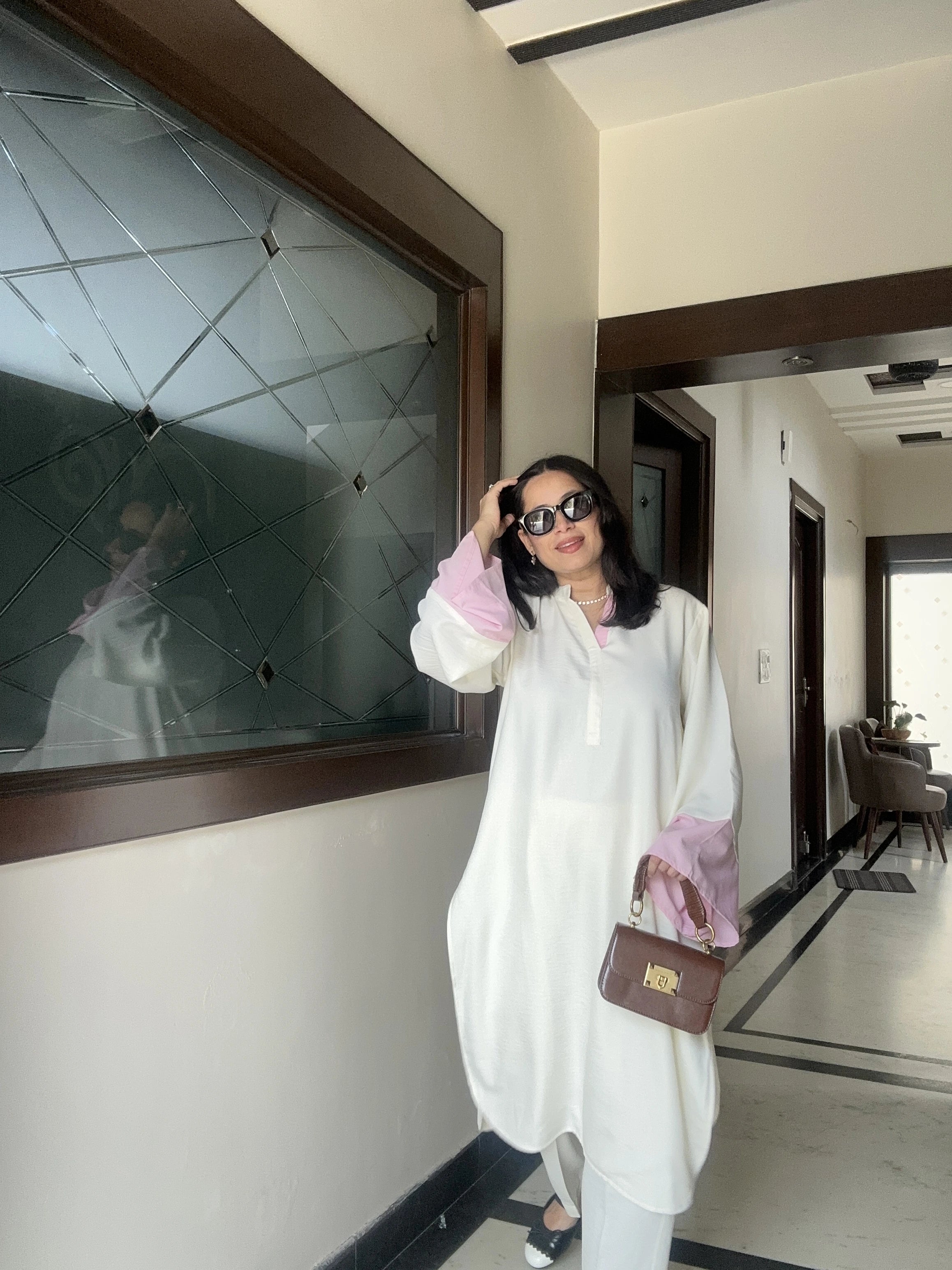 Milkshake Co-Ord Set by Pyoor with ankle pants in premium summer linen