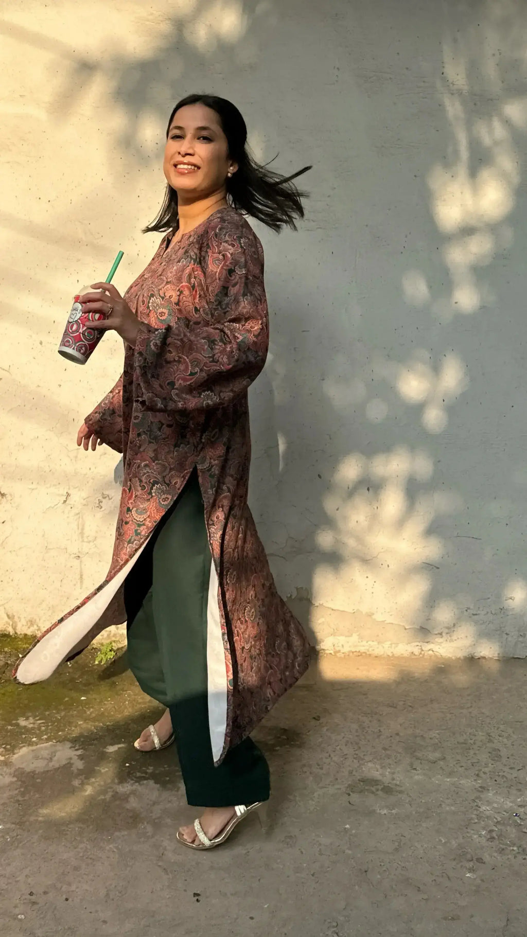 Dhaaga Dark Green Set in Winter Spun