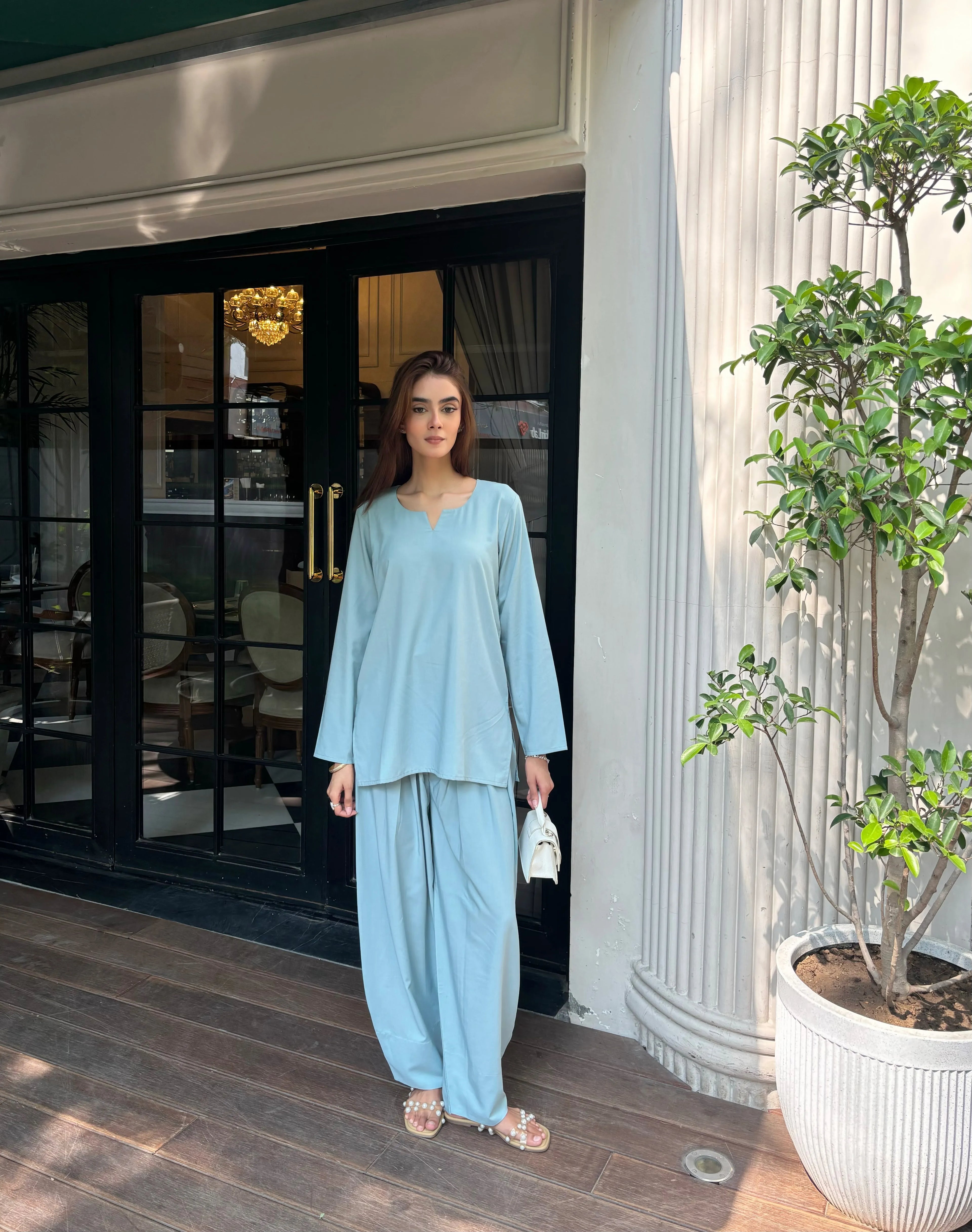 Solids Sky Set by Pyoor perfect for office wear brunches and casual gatherings